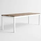 Tavolo da Pranzo in Legno e Alluminio da Esterno di Design Moderno - Gange Viadurini