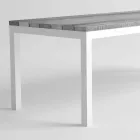 Tavolo da Pranzo in Legno e Alluminio da Esterno di Design Moderno - Gange Viadurini