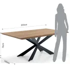 Tavolo da Pranzo in Mdf Finitura Rovere e Metallo Nero Opaco - Notino Viadurini
