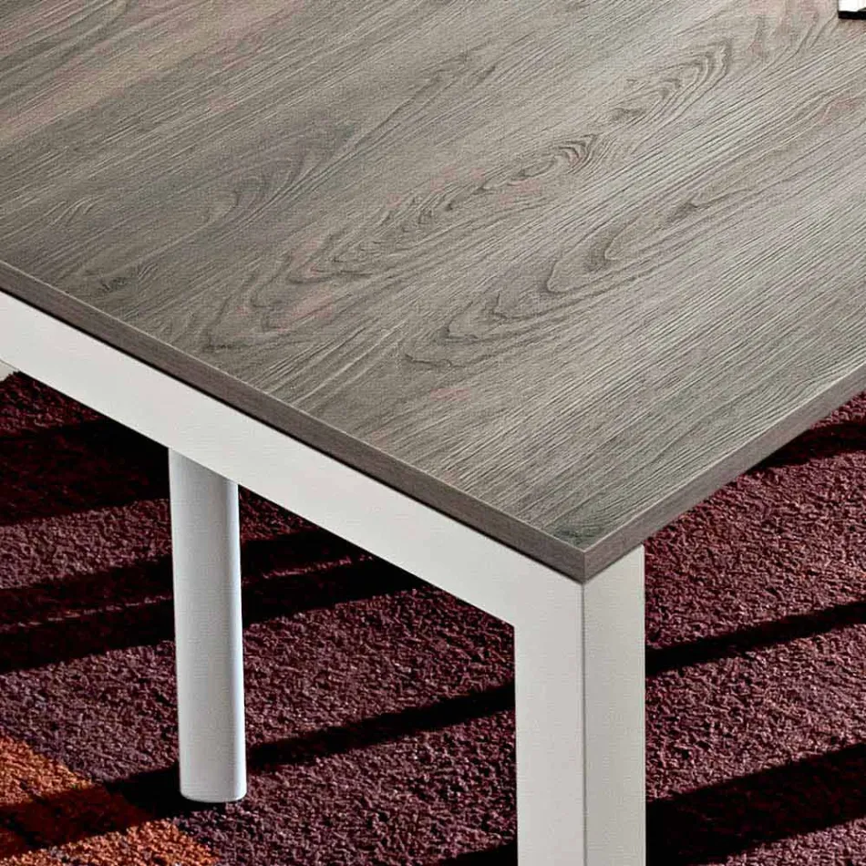 Tavolo da Pranzo in Melaminico e Metallo Verniciato Made in Italy - Remigio Viadurini