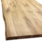 Tavolo da Pranzo in Rovere Placcato Masellato e Metallo Made in Italy - Riad Viadurini