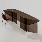 Tavolo da Pranzo in Vetro con Piano Rettangolare Made in Italy - Charles Viadurini