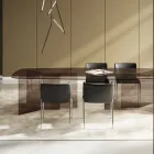 Tavolo da Pranzo in Vetro con Piano Rettangolare Made in Italy - Charles Viadurini