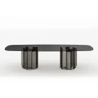 Tavolo da Pranzo in Vetro e Metallo dal Design Moderno Made in Italy - Duna Viadurini