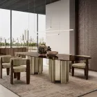 Tavolo da Pranzo in Vetro e Metallo dal Design Moderno Made in Italy - Duna Viadurini