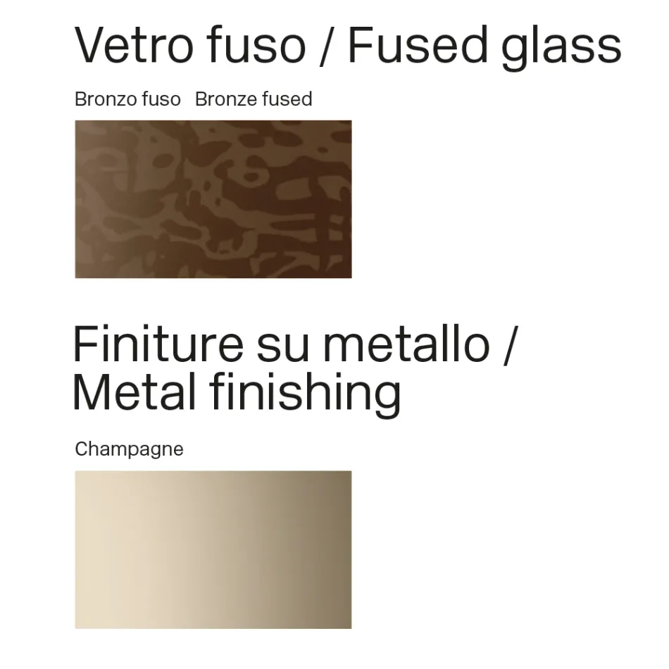 Tavolo da Pranzo in Vetro Fuso Bronzo o Fumè di Design Made in Italy - Moro Viadurini