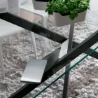 Tavolo da Pranzo in Vetro Temperato e Metallo di Lusso Made in Italy - Carlino Viadurini