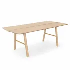 Tavolo da Pranzo Moderno in Legno di Frassino con Dettagli Neri o Oro - Andria Viadurini