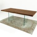 Tavolo da Pranzo Moderno in Legno Impiallacciato e Vetro Made in Italy – Strappo