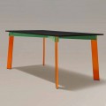 Tavolo da Pranzo Moderno Piano in Legno e Base Acciaio Made in Italy - Aronte