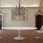 Tavolo da Pranzo Ovale in Laminato e Alluminio Made in Italy, Pregiato - Dollars Viadurini