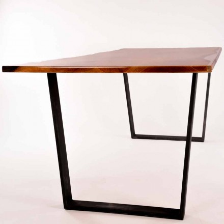 Tavolo da pranzo rettangolare di design in legno made in Italy Rino Viadurini