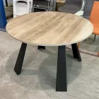 Tavolo da Pranzo Rotondo Allungabile Fino a 370 cm in Legno e Metallo - Caimano Viadurini