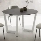 Tavolo da Pranzo Rotondo Metallo e Hpl Stratificato Made in Italy - Bastiano Viadurini