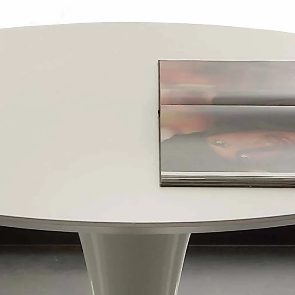 Tavolo da pranzo tondo bianco Topeka, design moderno Viadurini
