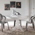 Tavolo da pranzo tondo classico in legno massello Oliva