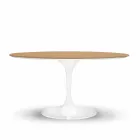 Tavolo da Pranzo Tondo con Piano Impiallacciato Made in Italy Pregiato - Dollars Viadurini