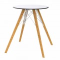 Tavolo da Pranzo Tondo in Legno e Piano in Hpl, 4 Pezzi - Faz Wood by Vondom