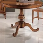 Tavolo da Salotto Allungabile Rotondo in Noce Made in Italy - Vittoria Viadurini