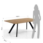 Tavolo da Salotto con Gambe in Acciaio e Piano in MDF - Terullio Viadurini