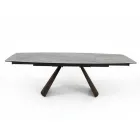 Tavolo da Soggiorno Allungabile con Piano a Botte in Ceramica Made in Italy - Occhiali Viadurini