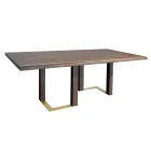 Tavolo da Soggiorno con Struttura in Legno di Rovere Nodato Made in Italy - Giusy Viadurini