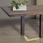 Tavolo da Soggiorno con Struttura in Legno di Rovere Nodato Made in Italy - Giusy Viadurini