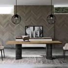 Tavolo da Zona Living Moderno in Legno Massello Made in Italy - Catrin Viadurini