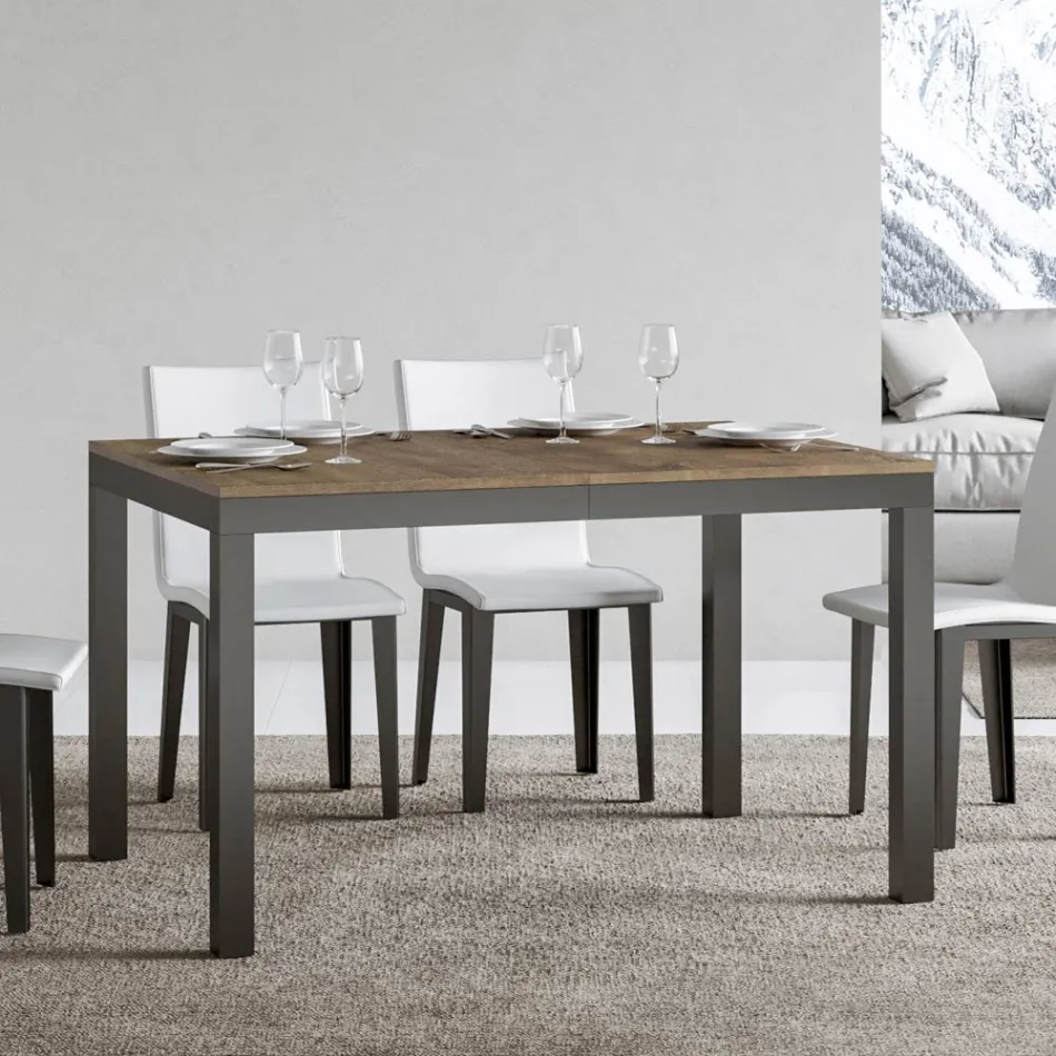 Tavolo Design con Piano in Legno Allungabile Fino a 440 cm Made in Italy - Foxy Viadurini