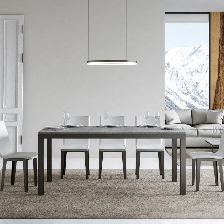 Tavolo Design con Piano in Legno Allungabile Fino a 440 cm Made in Italy - Foxy Viadurini