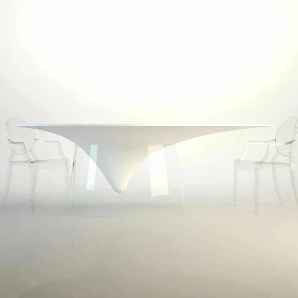 Tavolo di design con base in cristallo prodotto in Italia, Teggiano Viadurini
