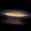 Tavolo di design impiallacciato rovere e legno di noce Fenice