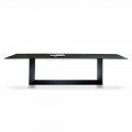Tavolo di Design in Ceramica Noir Desir Opaco e Metallo Made in Italy – Moro