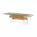 Tavolo di design in legno di briccola veneziana e vetro Venezia 