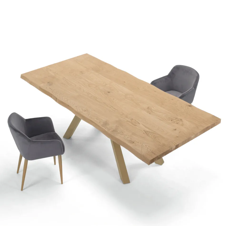 Tavolo di Design in Legno e Acciaio Fino a 12 Posti Made in Italy – Settimmio Viadurini