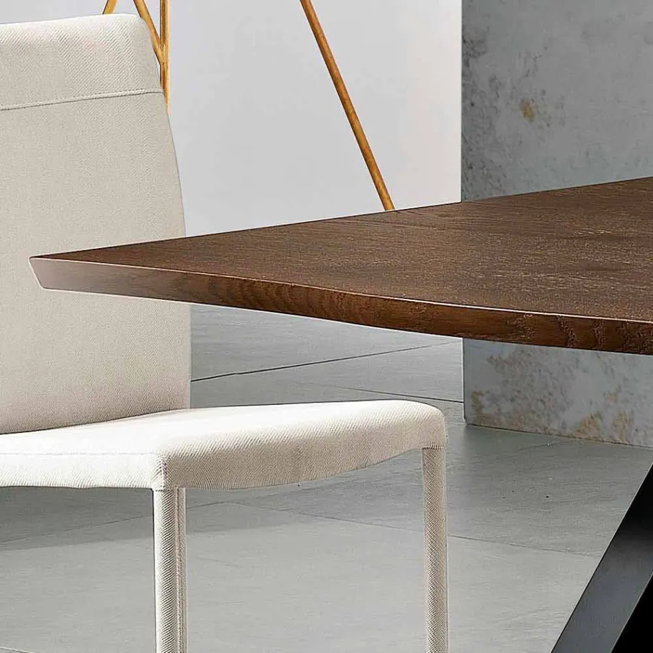 Tavolo di design in legno massellato prodotto in Italia, Wilmer Viadurini