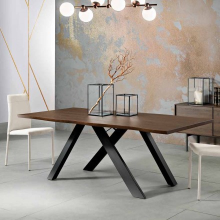 Tavolo di design in legno massellato prodotto in Italia, Wilmer Viadurini