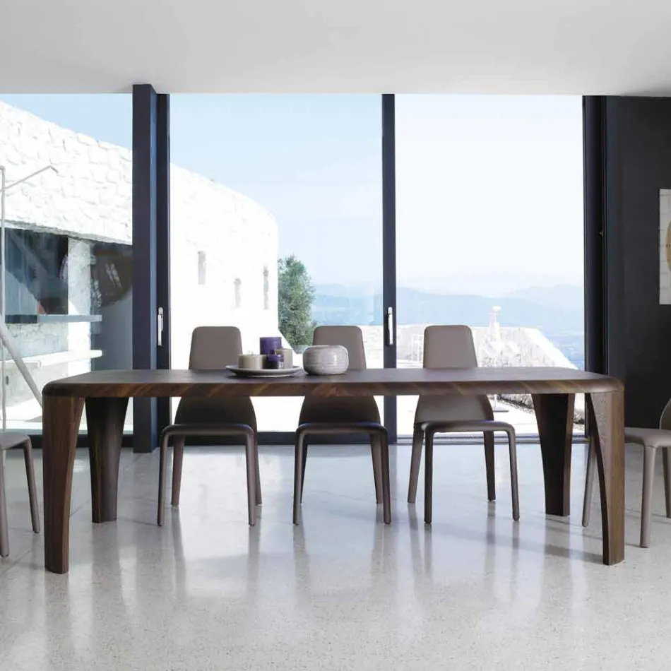 Tavolo di design moderno in legno fatto a mano in Italia Wood Viadurini