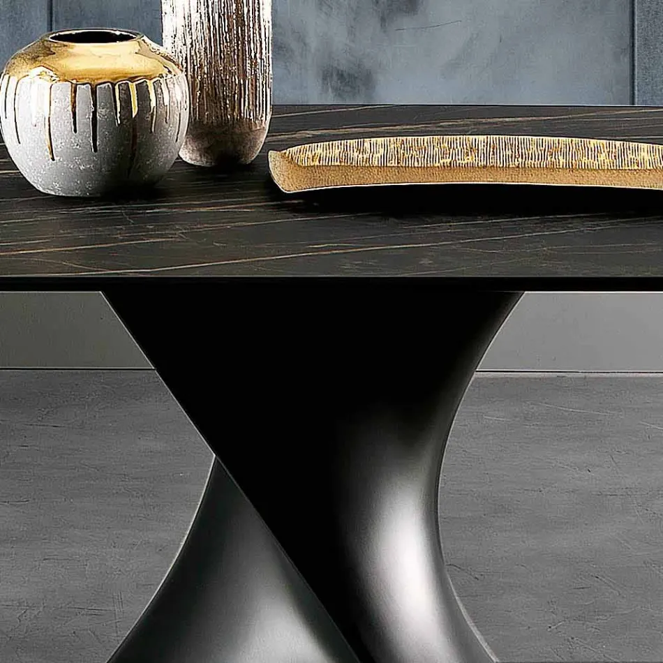 Tavolo di design moderno in vetroceramica prodotto in Italia, Clark Viadurini