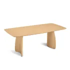 Tavolo Effetto Legno con Gambe Curve in Due Misure e Diverse Finiture - Argo Viadurini