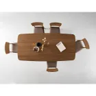 Tavolo Effetto Legno con Gambe Curve in Due Misure e Diverse Finiture - Argo Viadurini