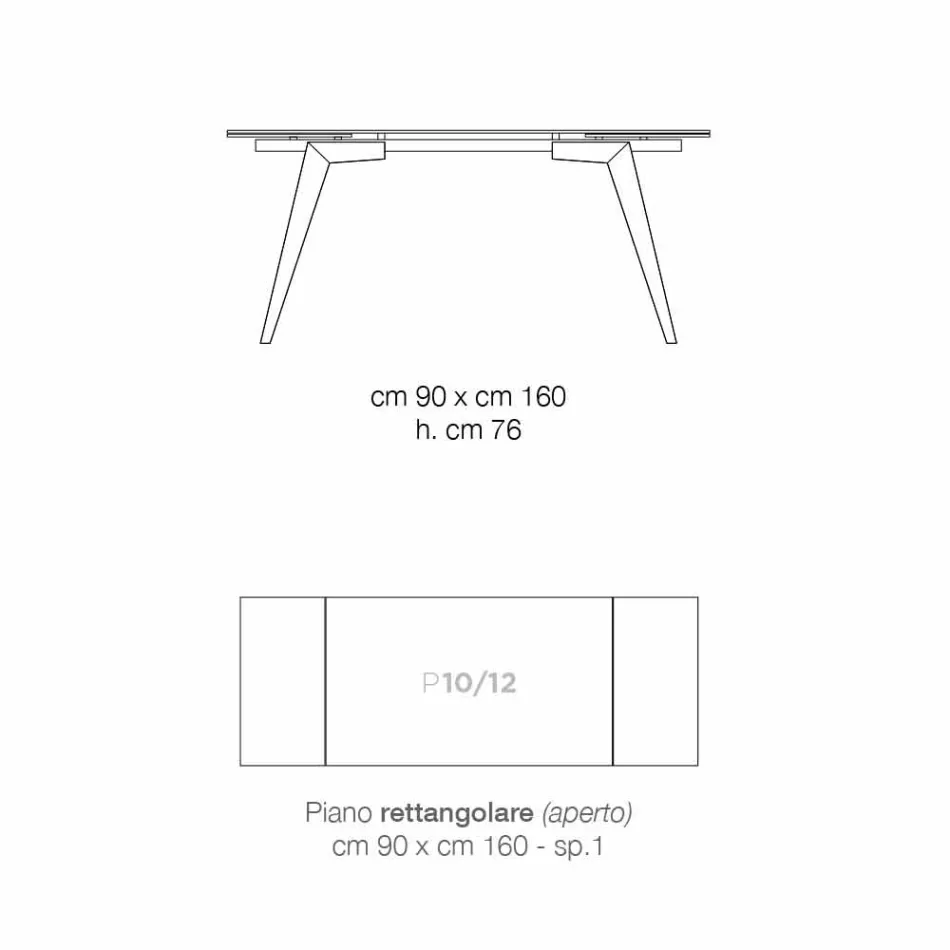 Tavolo estensibile in vetro e legno massello made in Italy, Dimitri Viadurini