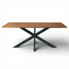 Tavolo Fisso 180x90 cm in Rovere e Base in Ferro - Legame Viadurini