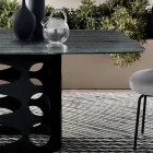 Tavolo Fisso 210x110 cm con Piano in Vetro Rigato Made in Italy - Tano Viadurini