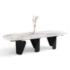 Tavolo Fisso 300x120 cm in Metallo e Piano in Pietra Sinterizzata - Valmira Viadurini