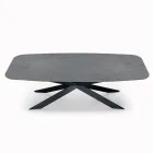 Tavolo Fisso a Botte con Piano in Laminato e Acciaio Made in Italy - Grotta  Viadurini