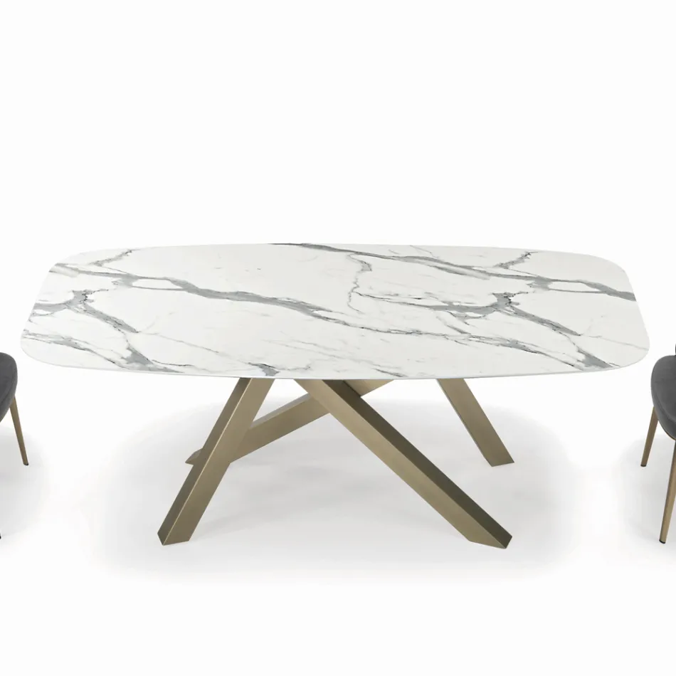 Tavolo Fisso a Botte con Piano in Laminato Made in Italy - Settimmio  Viadurini