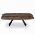 Tavolo Fisso con Base in Acciaio Nero e Piano in Laminato Made in Italy - Occhiali