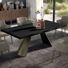 Tavolo Fisso con Bordo Scortecciato Irregolare Made in Italy - Occhiali Viadurini