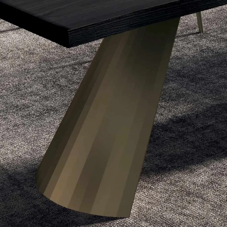 Tavolo Fisso con Bordo Scortecciato Irregolare Made in Italy - Occhiali Viadurini